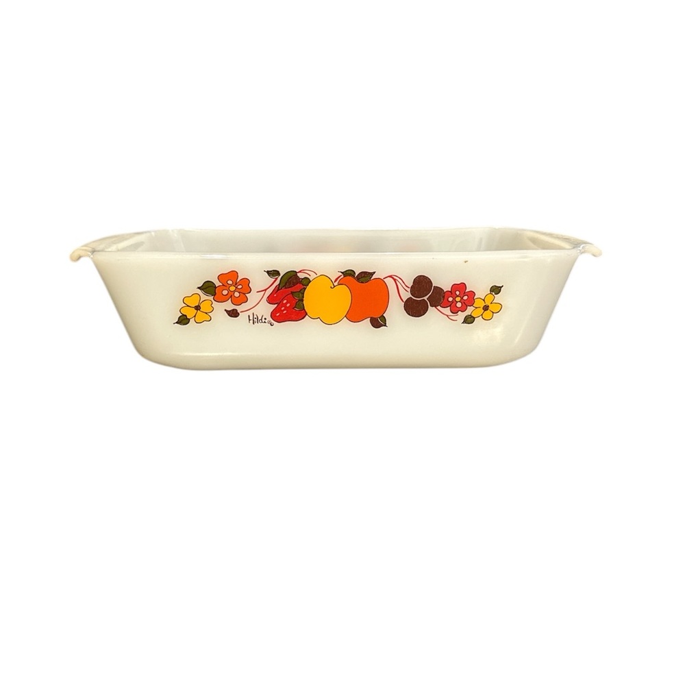 Vintage Anchor Hocking Hildi Floral Baking Dish